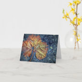 抽象芸術紅葉ノートカード カード (黄色い花)