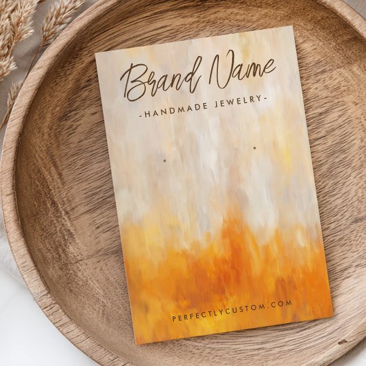 抽象芸術紅葉油イヤリング表示カード