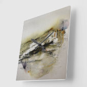 抽象芸術紅葉 スクエア壁時計 (傾斜)