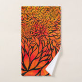 抽象芸術紅葉 バスタオルセット (ハンドタオル)