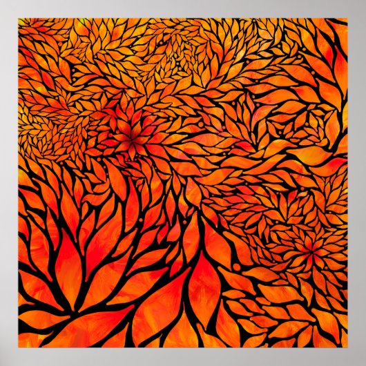 抽象芸術紅葉 ポスター (正面)