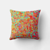 抽象芸術紅葉（青い緑の背景） クッション (裏面)