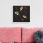 抽象芸術紅葉- Dark Botanical Texture キャンバスプリント (インサイチュ (リビング))