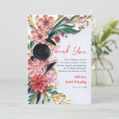 抽象芸術紙クイル結婚リングフローラの緑 サンキューカード (スタンド正面)