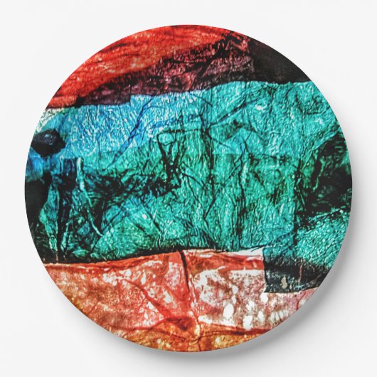 抽象芸術紙プレート再生プラスチック ペーパープレート (正面)