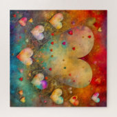 抽象芸術紙マッシュハート ジグソーパズル (横)