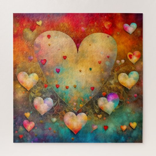 抽象芸術紙マッシュハート ジグソーパズル (縦)