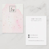 抽象芸術紙吹雪赤面スタッドイヤリングロゴ表示 名刺 (正面/裏面)