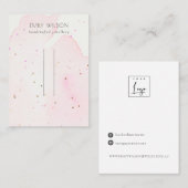 抽象芸術紙吹雪赤面ヘアクリップピン表示 名刺 (正面/裏面)