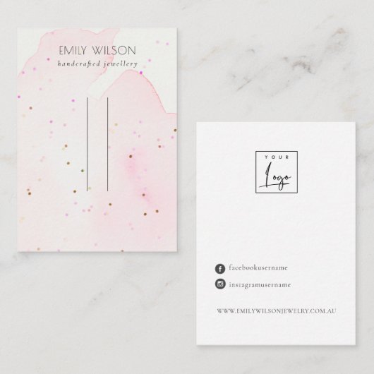 抽象芸術紙吹雪赤面ヘアクリップピン表示 名刺 (正面/裏面)