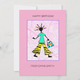 抽象芸術素晴らしとアスタイリッシュフリカレディ誕生日 カード