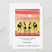 抽象芸術素晴らしブレイクダンス誕生日 招待状 (正面/裏面)