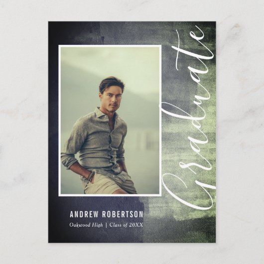 抽象芸術素朴きらめく写真卒業 インビテーションポストカード (正面)