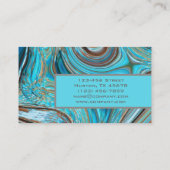 抽象芸術素朴な西の国のターコイズブルー 名刺 (裏面)