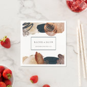 抽象芸術素朴テラコッタ海軍結婚のナプキンス スタンダードカクテルナプキン (インサイチュ)