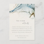 抽象芸術素朴ブルー金ゴールドビーチー結婚ズ詳細 エンクロージャーカード (正面)