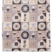 抽象芸術素朴ボヘミシャワーカーテン シャワーカーテン (正面)