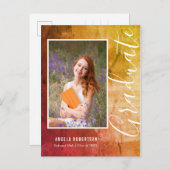 抽象芸術素朴国の写真卒業 インビテーションポストカード (正面/裏面)