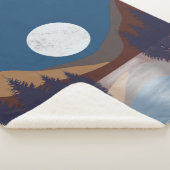 抽象芸術素朴景観森林月反射 シェルパブランケット (3/4)