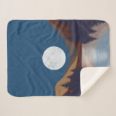 抽象芸術素朴景観森林月反射 シェルパブランケット (正面(横))