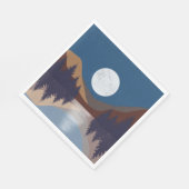 抽象芸術素朴景観森林月反射 スタンダードランチョンナプキン (角)