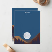 抽象芸術素朴景観森林月反射 ノートカード (正面/裏面インサイチュ)