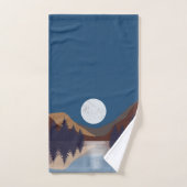 抽象芸術素朴景観森林月反射 バスタオルセット (ハンドタオル)