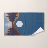 抽象芸術素朴景観森林月反射 バスタオルセット (ハンドタオル)