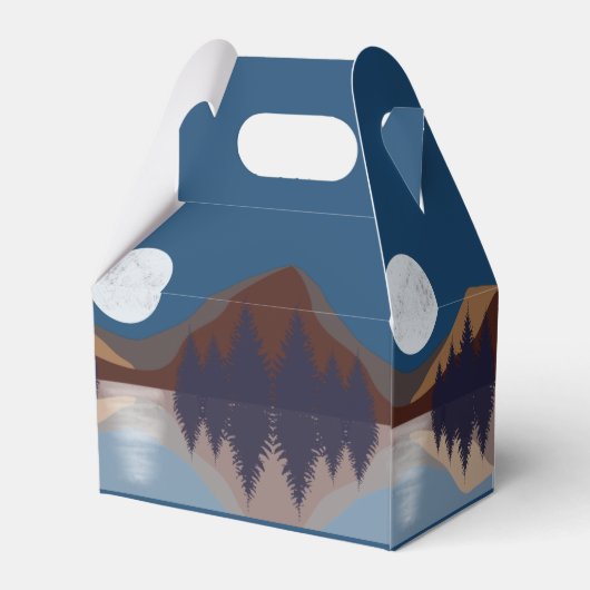 抽象芸術素朴景観森林月反射 フェイバーボックス (裏面サイド)