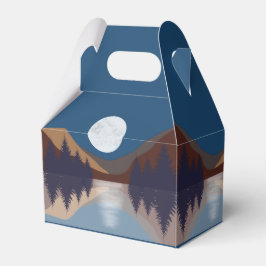 抽象芸術素朴景観森林月反射 フェイバーボックス