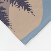 抽象芸術素朴景観森林月反射 フリースブランケット (角)