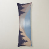 抽象芸術素朴景観森林月反射 ボディピロー (裏面 (縦))