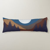 抽象芸術素朴景観森林月反射 ボディピロー (正面)