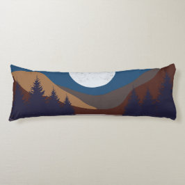 抽象芸術素朴景観森林月反射 ボディピロー