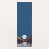 抽象芸術素朴景観森林月反射 ヨガマット (正面)