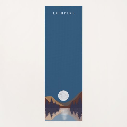 抽象芸術素朴景観森林月反射 ヨガマット (正面)