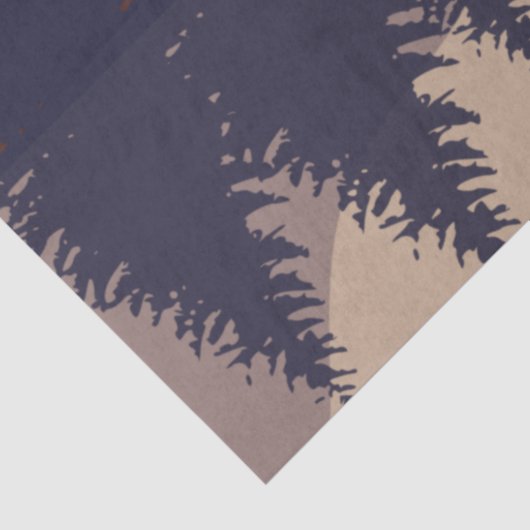 抽象芸術素朴景観森林月反射 薄葉紙 (詳細)