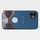 抽象芸術素朴景観森林月反射 Case-Mate iPhoneケース (裏面(横))