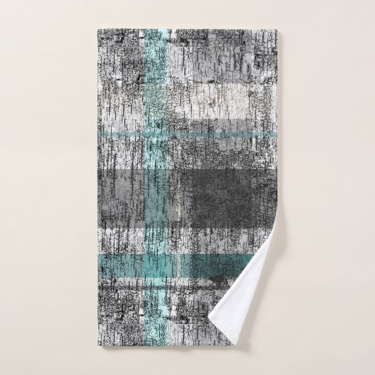 抽象芸術素朴樺の木格子模様浴用タオル類セット バスタオルセット (ハンドタオル)