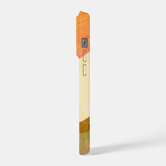 抽象芸術素朴自然カラーのモノグラム名 iPhoneケース (左側面)