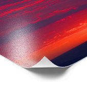 抽象芸術紫とオレンジ色の夕日 フォトプリント            (角)