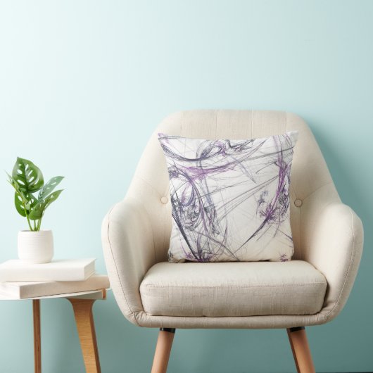 抽象芸術紫と白のフラクタル枕 クッション (椅子)