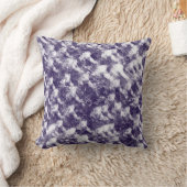 抽象芸術紫と白のラフなテクスチャー枕 クッション (ブランケット)