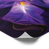 抽象芸術紫と白の虹彩花 ポスター (角)