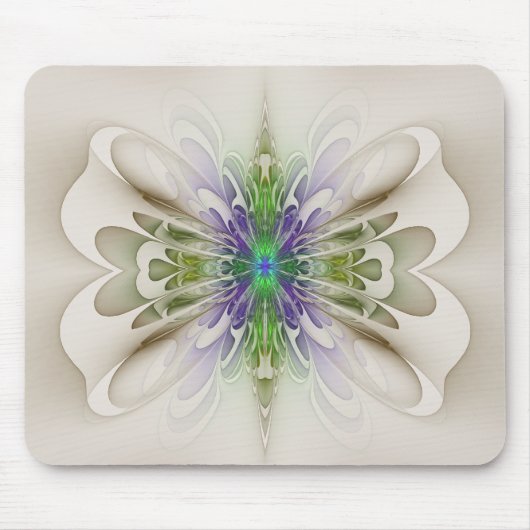 抽象芸術紫と緑の蝶"Gowan Grove" マウスパッド (正面)