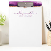 抽象芸術紫と金ゴールド水彩事業 クリップボード