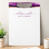 抽象芸術紫と金ゴールド水彩事業 クリップボード