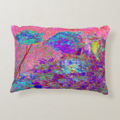 抽象芸術紫と青あじさい紫とマゼンタ アクセントクッション (裏面)