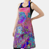 抽象芸術紫と青あじさい紫とマゼンタ エプロン (インサイチュ)