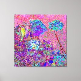 抽象芸術紫と青あじさい紫とマゼンタ キャンバスプリント